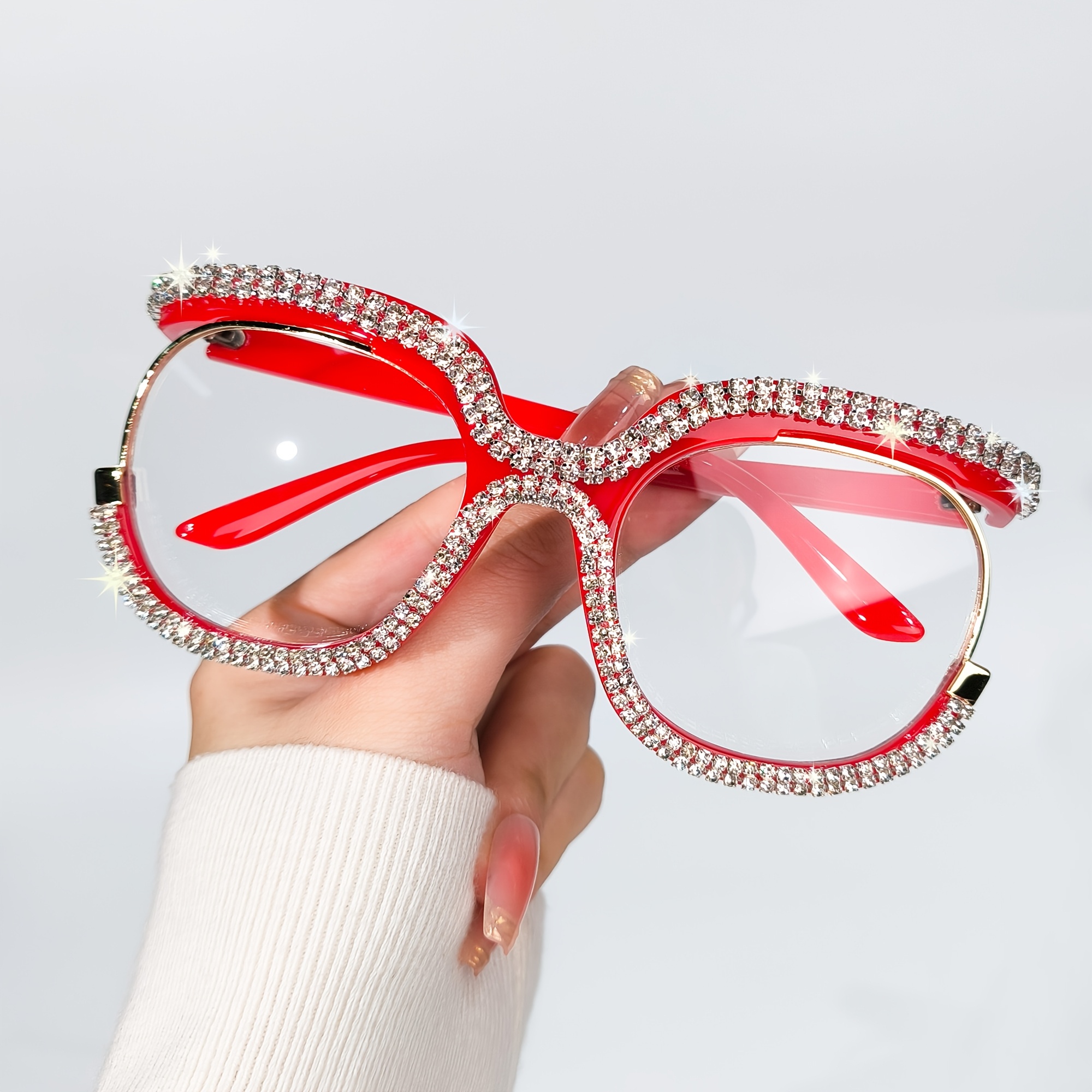 owl frame clear lens glasses shiny glasses Temu United Kingdom