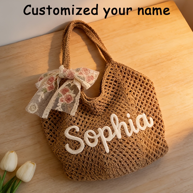 Customized Shoulder Bag Customized Elegant Shoulder Bag With Bow Decoration Lightweight Large Capacity Foldable Portable Backcarrying Daily Commuting Leisure Vacation