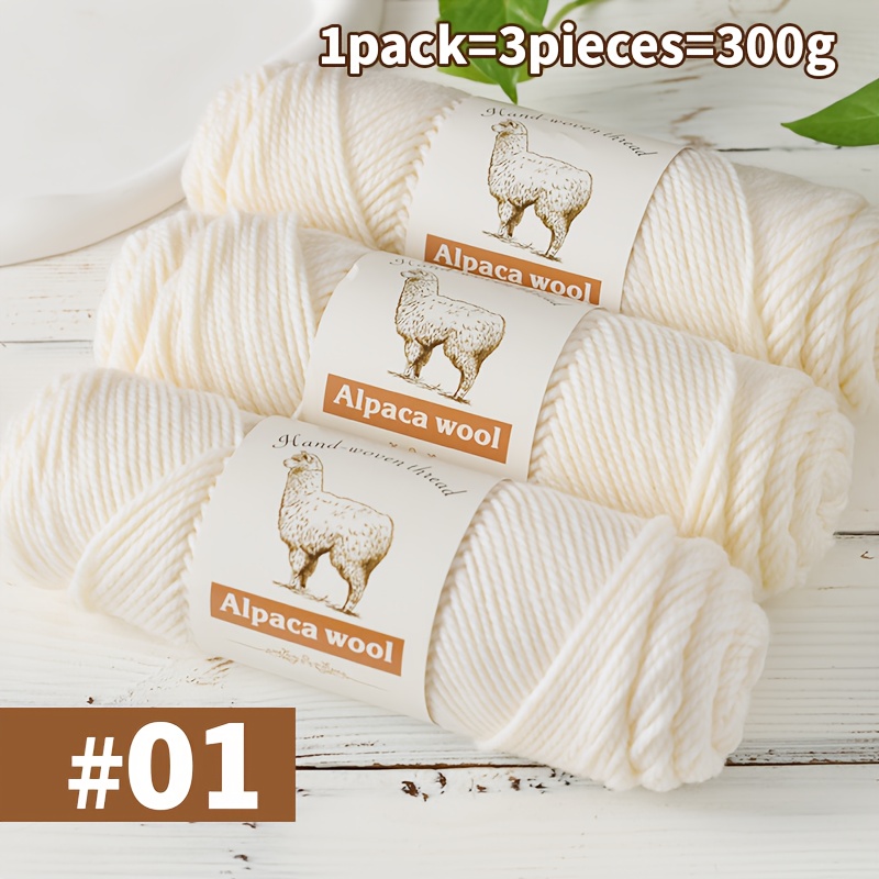 E-shop 3er-Pack 300g 100 % Alpaka-Garn | Ultraweiches & luxuriös warmes Garn zum Handstricken & Häkeln | Nicht juckend, atmungsaktiv, hautfreundlich |