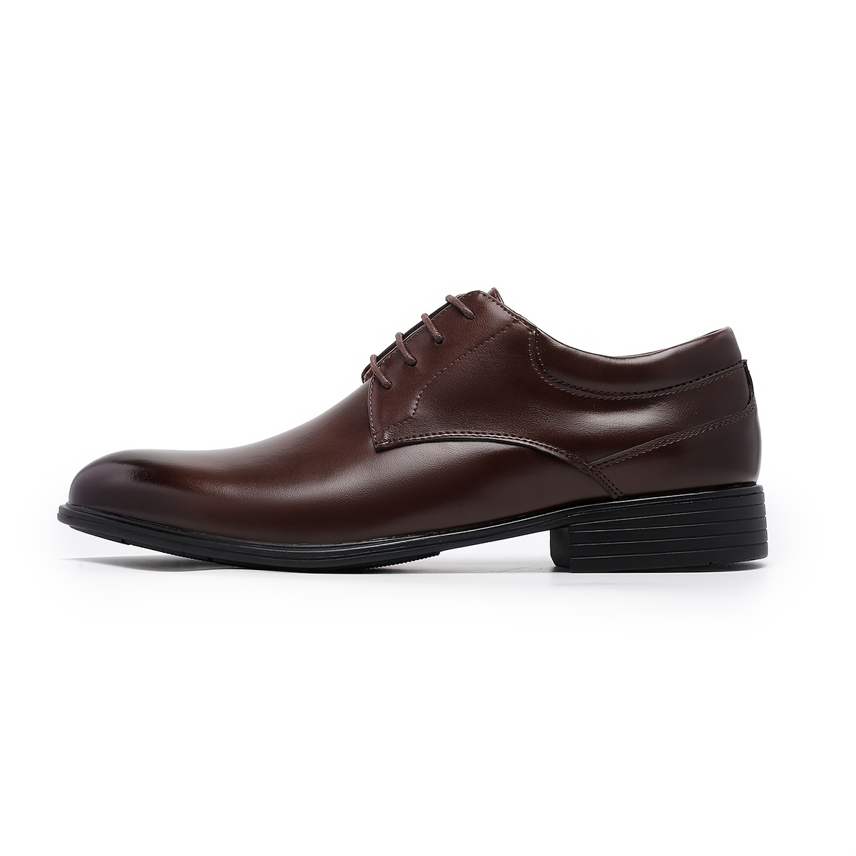 Men'S Classic Oxfords - Solid Color, Low Top, Pointed Toe, Lace-Up, Faux Upper & Inner, PVC Sole, All-Season Business Casual Shoes for Weddings, Parties, England - Minimalist Style