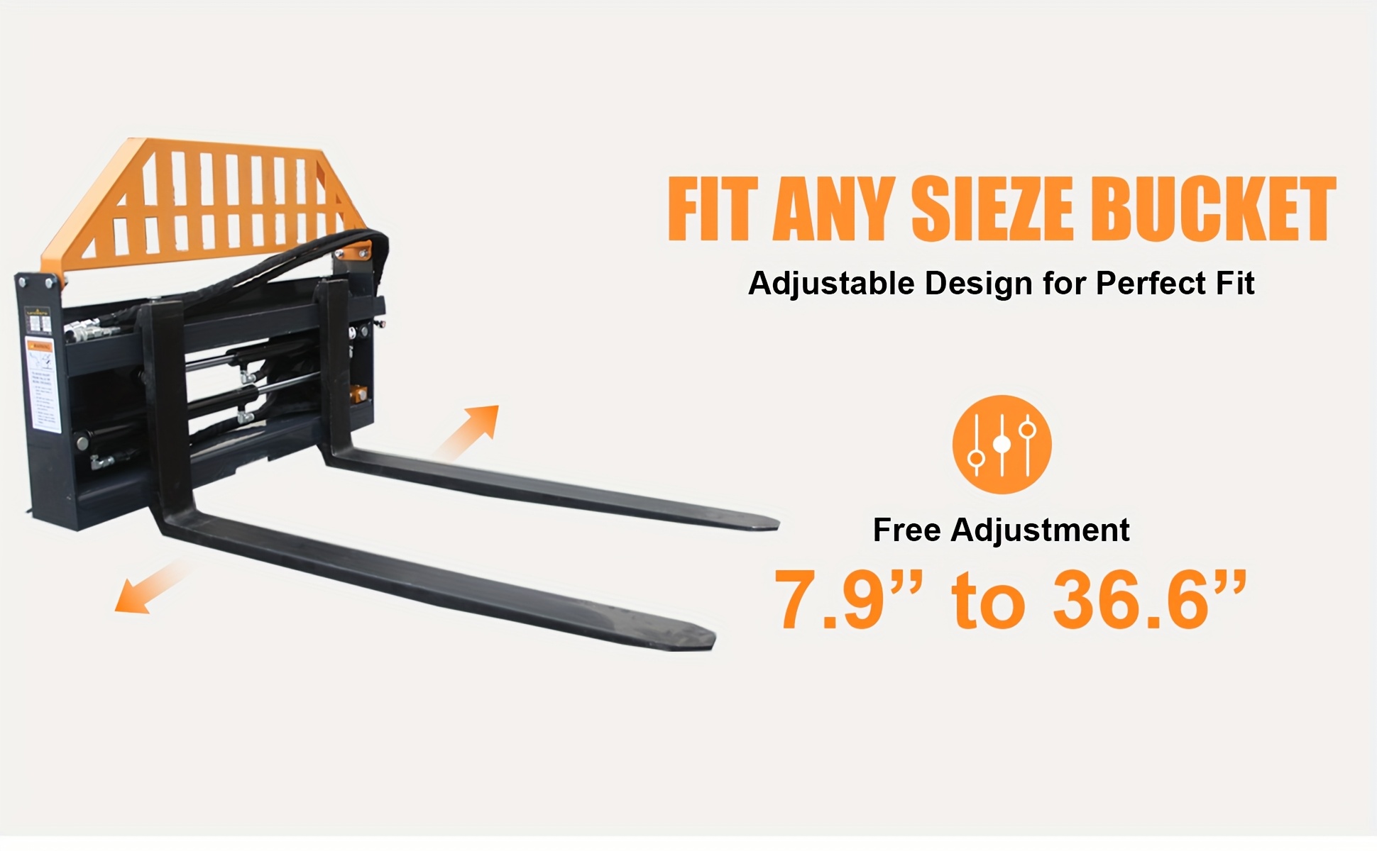 heavy duty adjustable skid   pallet forks 4000lb 48 anti slip   for farm industrial use Product details 3