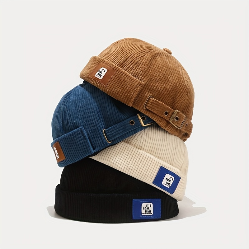 

Early Autumn Labeling Letters Corduroy Melon Hat Men Street Retro Hat Hip Hop Landlord Hat Men And Women With .