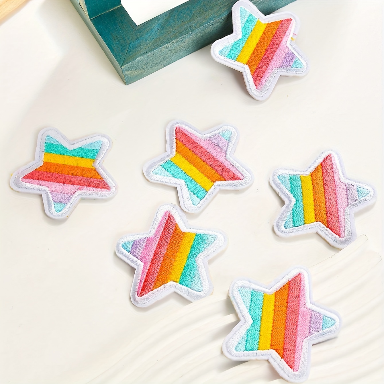 

6pcs Vibrant Iron-on Patches, Diy Sewing & Repair Appliques For Clothing And Accessories
