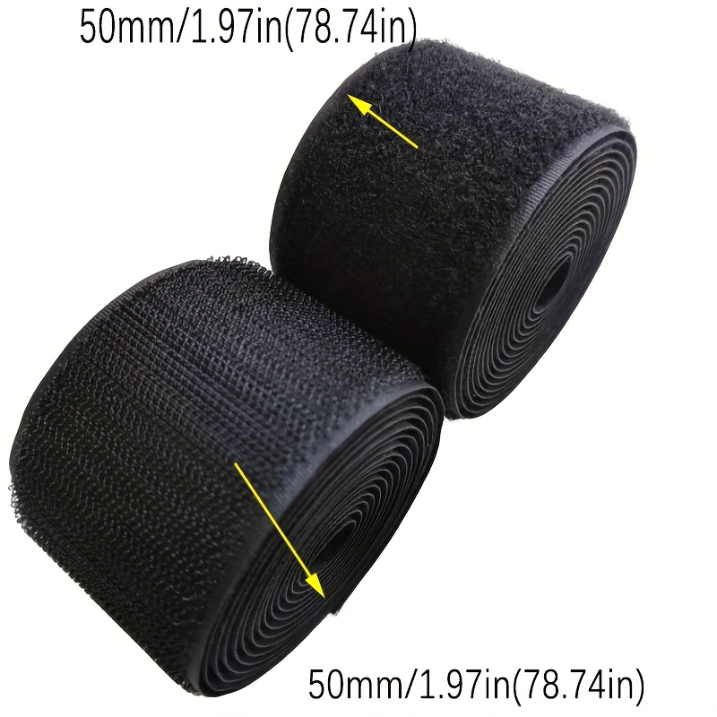 E-shop Schwarzes Klettband, Einfach zu Nähen, Nicht Klebend, Verriegelbar für Zelte, Kleidung, Bastelarbeiten und DIY-Projekte in 30mm/40mm/50mm