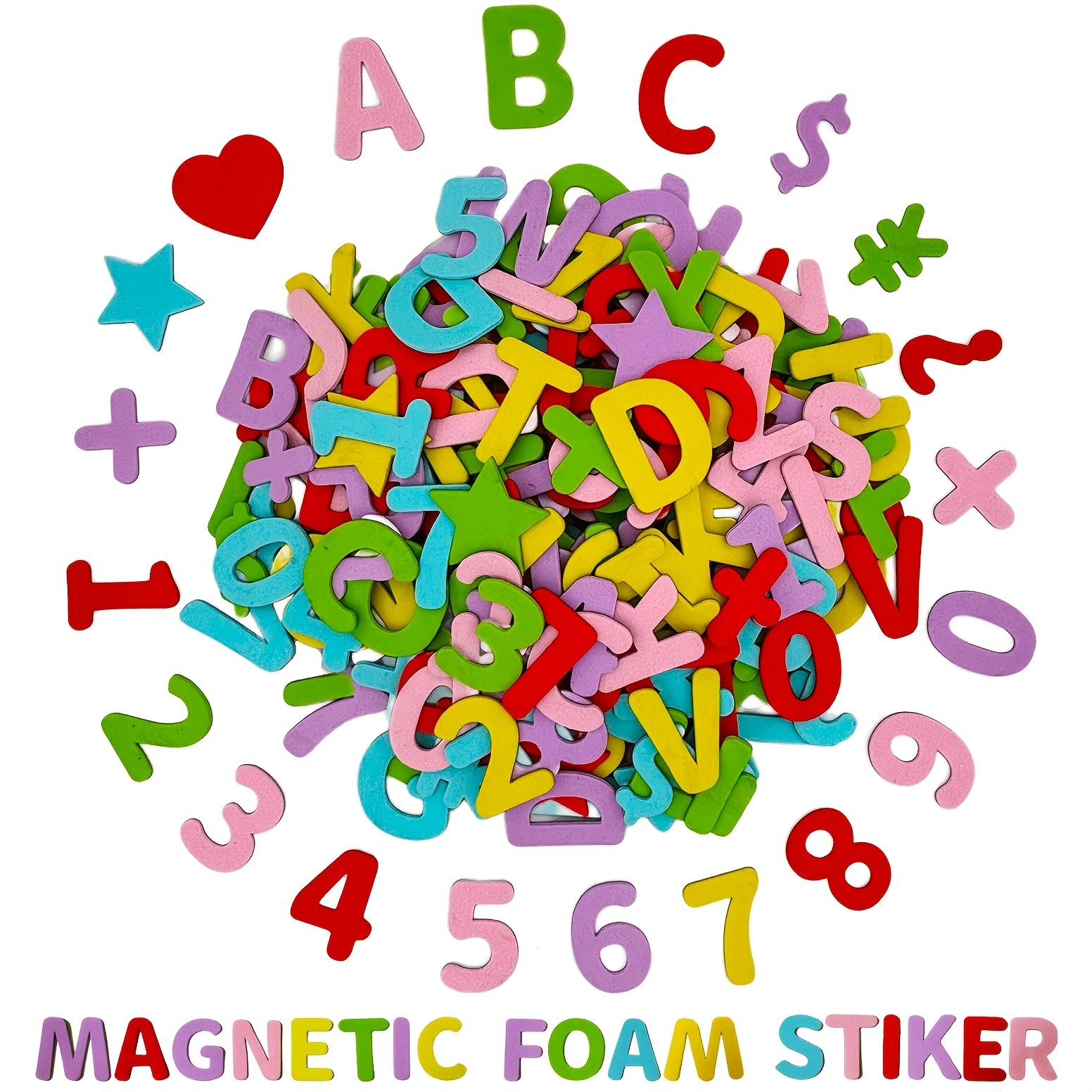 TEMU 138 Magneti da Frigorifero con Lettere e , per Giochi di Educativi, Regalo per le Vacanze, Adesivi Festivi con Lettere e , Colori Vivaci
