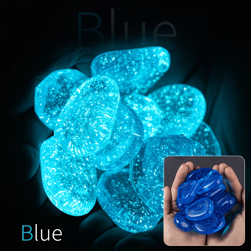 TEMU New 80pcs, Luminous Star Point Stones, Each With A Diameter Of 0.866 Inches, Garden -shaped Luminous Decorative Stones, Mini , Halloween,