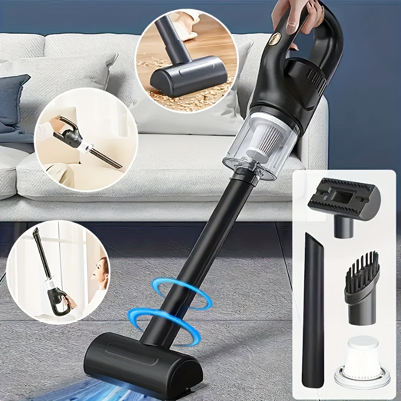 Aspiradora de Mano Inalámbrica con Carga Inalámbrica, Aspiradora Portátil para Coches, con Potente Succión Ciclónica, Adecuada para Vehículos, Oficinas y Hogares, Diseño Multifuncional Lavable, Succión Potente, Perfecta para Navidad, San Valentín