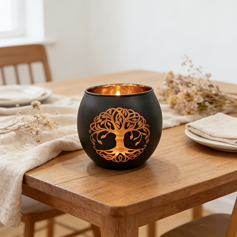 E-shop Lebenbaum-Kerzenleuchter aus Glas, geeignet für Meditation, nordisches Mythologie-Thema, spirituelle Deko, heilige Räume, symbolische Geschenke,