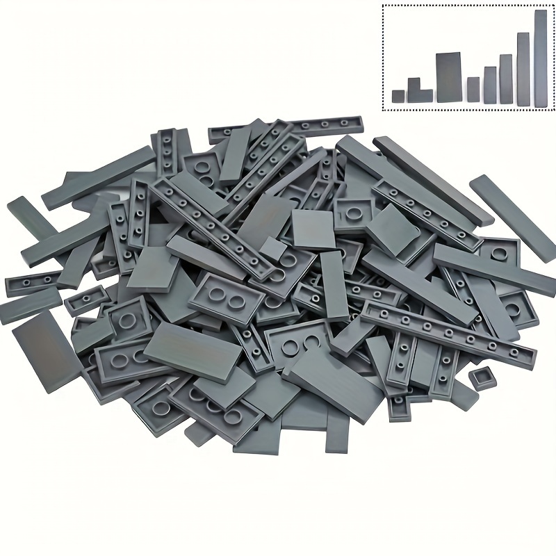 100pcs ABS Plastic Building Blocks Set Flat Tiles DIY Construction Toy Kit