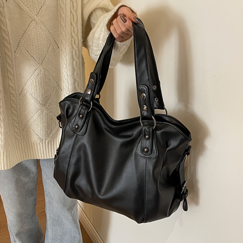 

Chic Women's Tote Bag - Shoulder & Crossbody Design, Adjustable Straps, Zip Closure - In Black, Coffee, Light Brown,