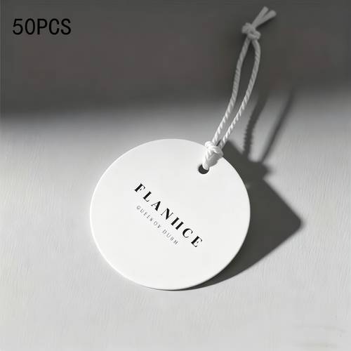 custom luxury clothing labels minimalist elegant design personalized business name and contact durable paper tags for retail stores boutique shops garment price tags and clothing identification lanyard not included