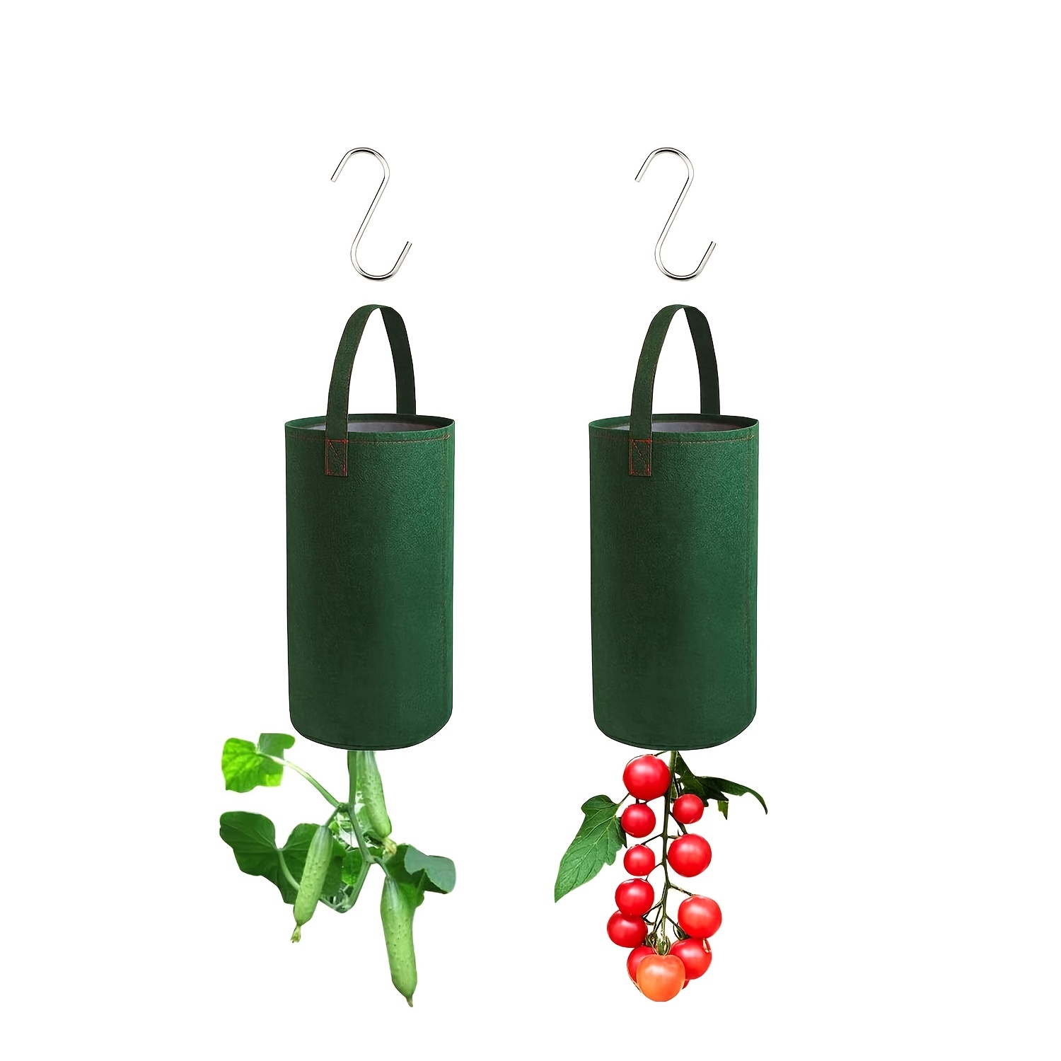 TEMU 8/4 Pack Upside Down Hanging Planter Bags, Garden Hanging Tomato/strawberry/ Plant Grow Bags, Upside Down Vegetable Planters, Plant Hanging