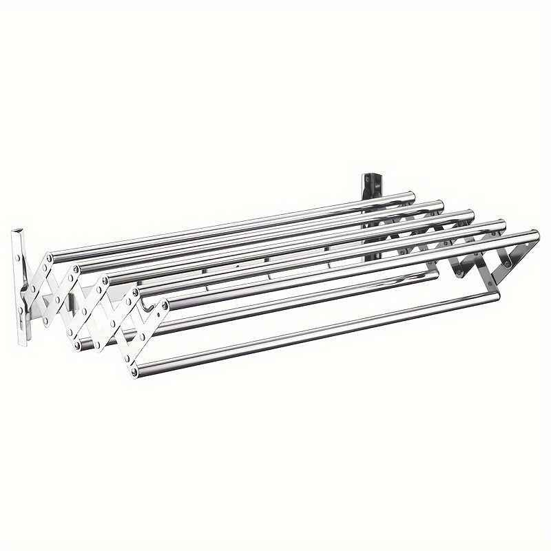 a retractable drying rack made of stainless steel this wall mounted dryer is   and suitable for use in bathrooms   kitchens and hotels drying racks