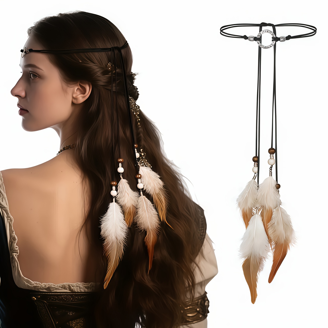 Image of Women's Western Retro Headband, Bohemian Style - Perfect For Halloween, Carnival, Vintage Parties, Tribal Events, Beach Parties & Stage Performances