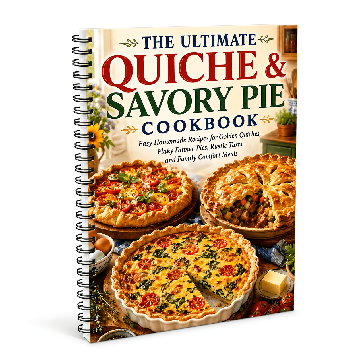 TEMU The Ultimate Savory Baking Cookbook: Easy Quiches, Flaky Pies, Rustic Tarts And Cozy Family Comfort Meals(spiral Bound)