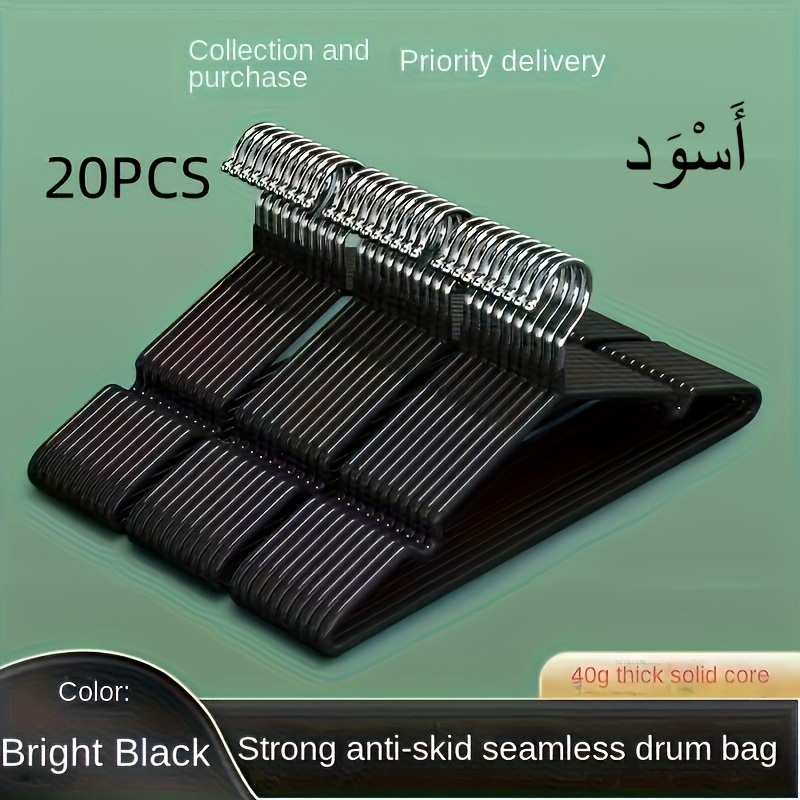 TEMU 20pcs Adult Clothes Hanger New Style Plastic Coated Clothes Hanger Metal Non-slip Traceless Clothes Hanger Clothes Hanging Rack