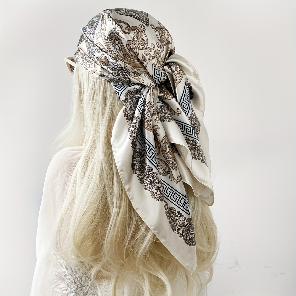 Stylish Square Scarf - 35.4 Inches, Headscarf, Shawl, Neck Wrap, Cape - Breathable Fabric For