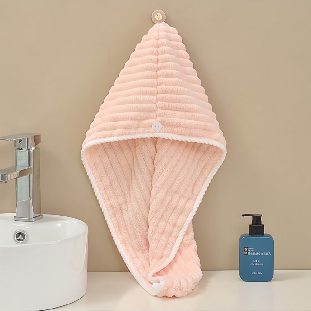 TEMU Candy Bar Dry Hair Cap For Women New Quick-drying Household Dry Hair Towel Shampoo