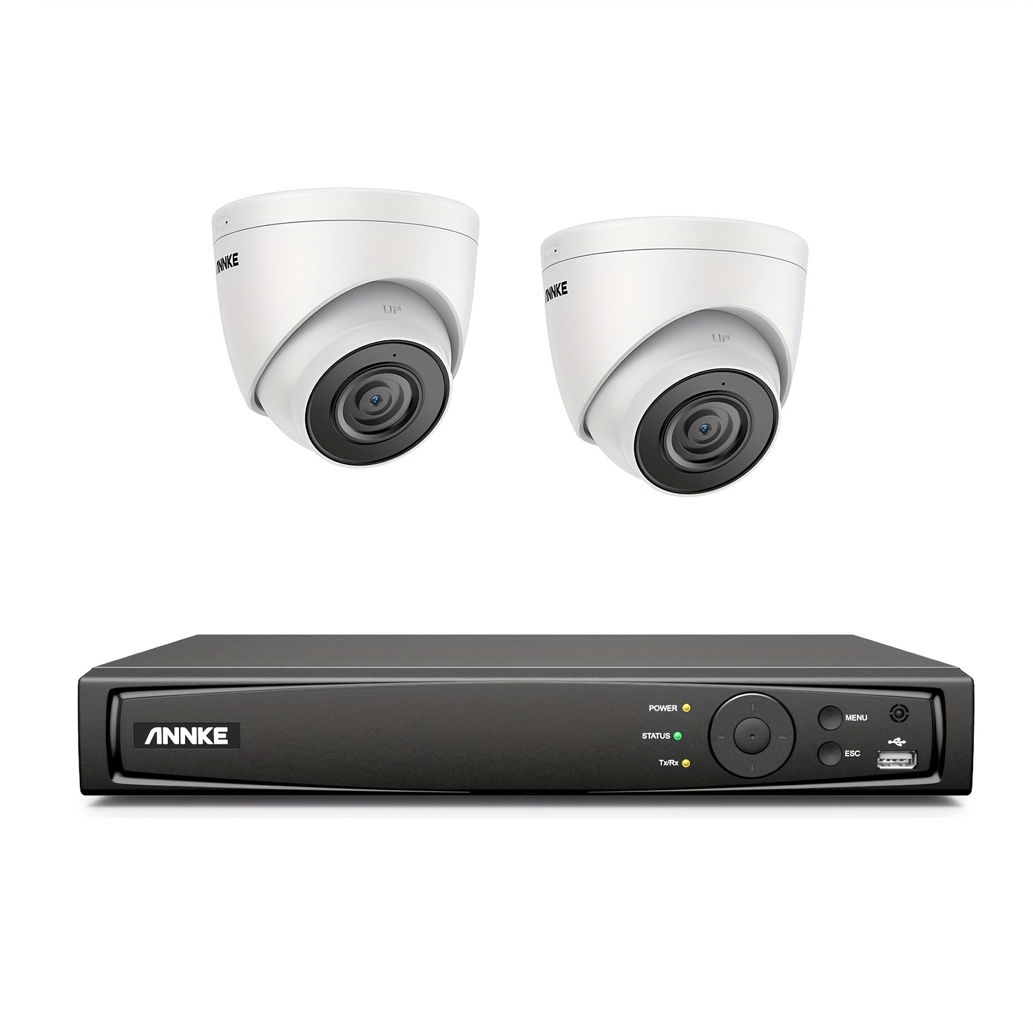 Annke H.265+ 4ch Nvr 6mp Ip Security Camera Poe Human & Vehicle Detection 2pcs 3k Video Surveillance Camera System With 2.8mm Lens Motion Detection 2.0