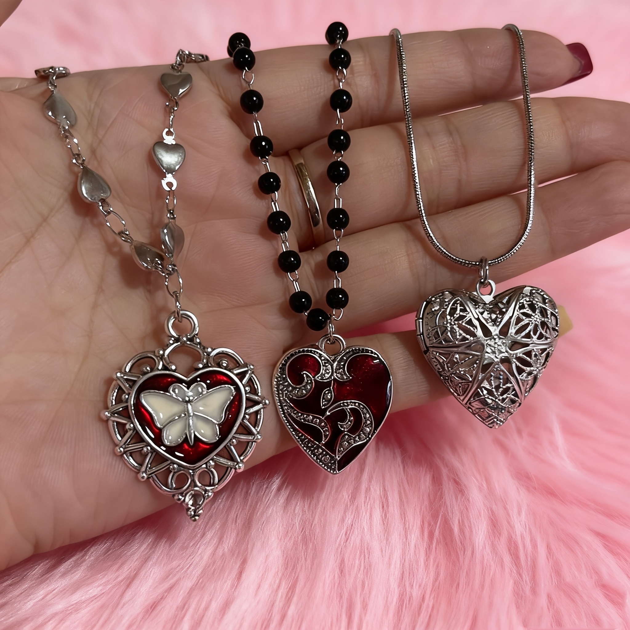 TEMU 3pcs/4pcs Silvery Color For Women Necklace Jewelry Silvery Jewelry Fashion Pendant Snake Necklace, Christmas Jewelry