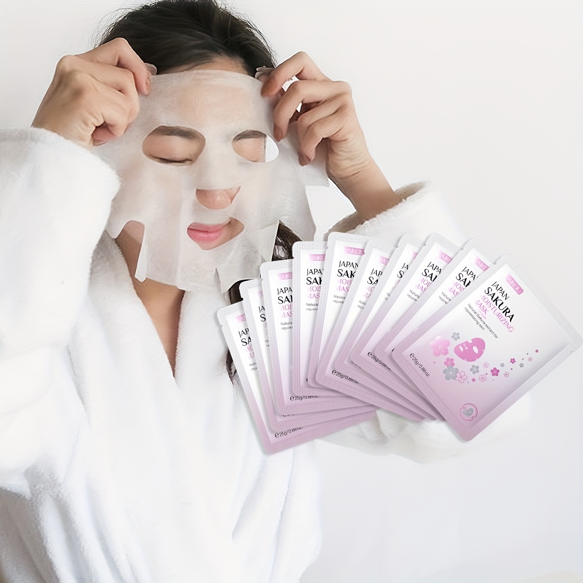 

5/10pcs Sakura Moisturizing Mask, Deep Hydration Refreshing Texture, Even Skin Tone, Smooth Skin, For All Skin Types