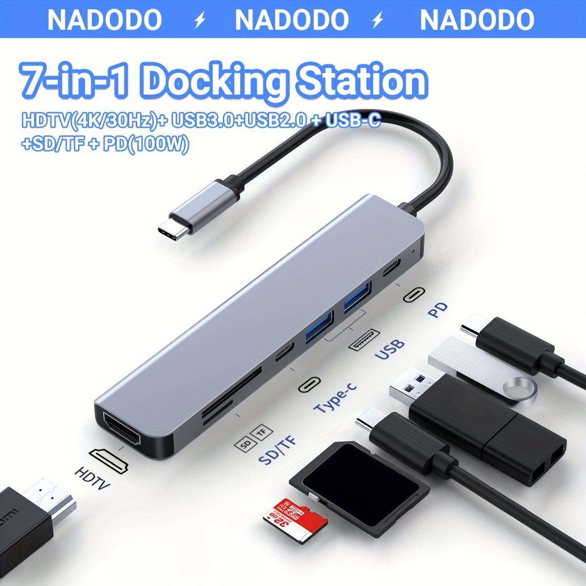 MacBook Pro Docking Station 9 in 2 MacBook Air Adapter USB C Hub Triple  Display for MacBook Pro Air Mac HDMI Dock Dongle with 100W PD,USB 3.0,SD/TF