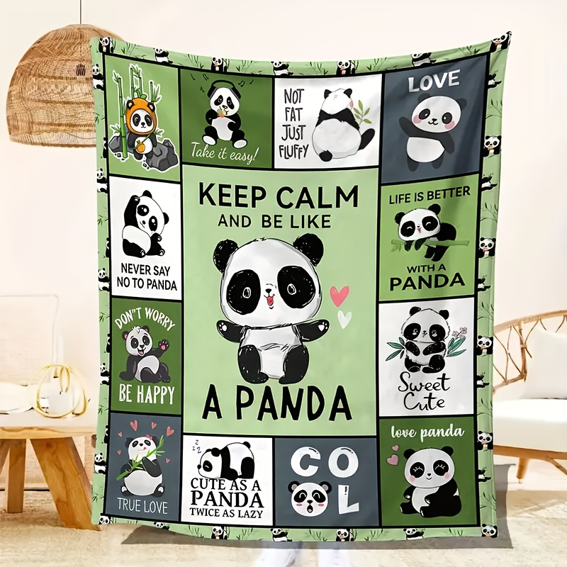 Panda-Decke Aus Flanell-Fleece – Weich, Warm, In 3 Größen, Perfektes Geschenk
