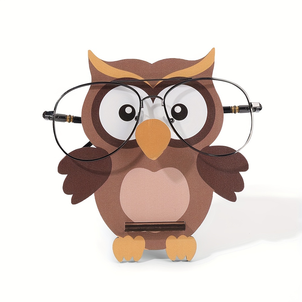 

1pc Wooden Owl , Eyeglass Stand Display For Desk, Novelty Shaped , Desktop ,