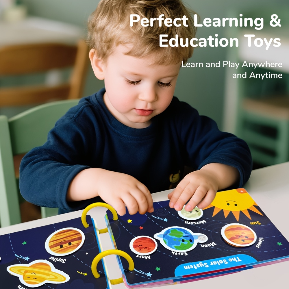 6 Themes Busy Book with, Cardboard, Educational Learning Toys for Cognitive and Thinking Abilities, Body, Animals, Food, Planet, Traffic, Emotion, Parent- Christmas gift, Family Game, Travel, Bedtime activities, Cognitive Development, Interactive Book, Colorful Pages, Highquality Print, Sturdy Binding, Educational Gift, Busy Board, Parents And Teachers, And