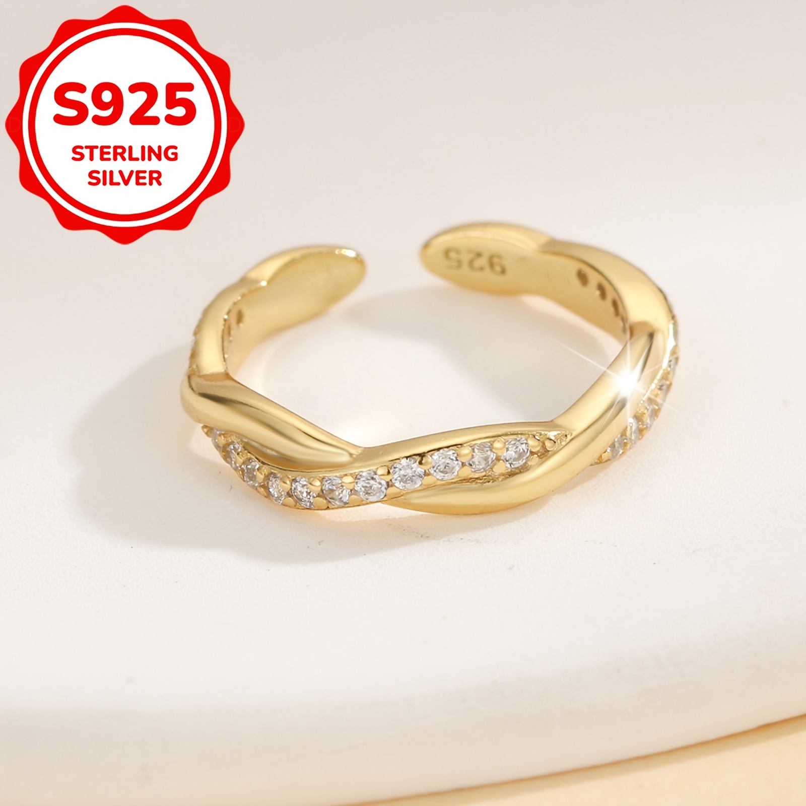 Women's S925 Silver Wave Cross Open Toe Ring, Beach Vacation Accessory