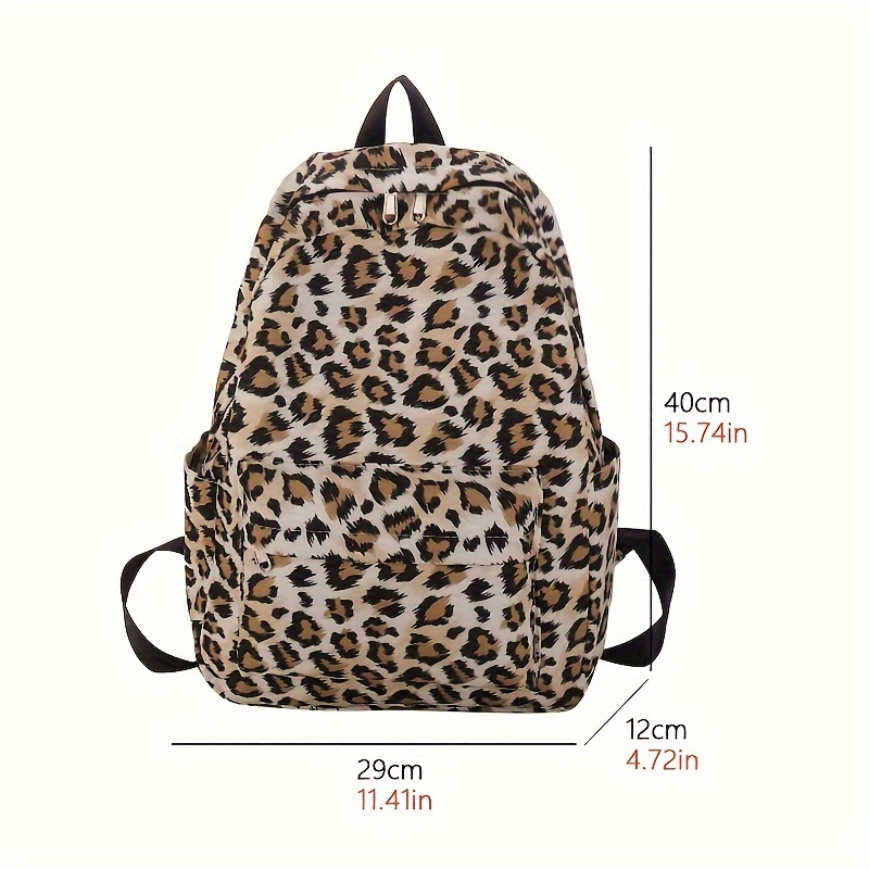 Leopard Print Backpack For Women Stylish Travel Rucksack, Vintage Y2K  Commuter Schoolbag
