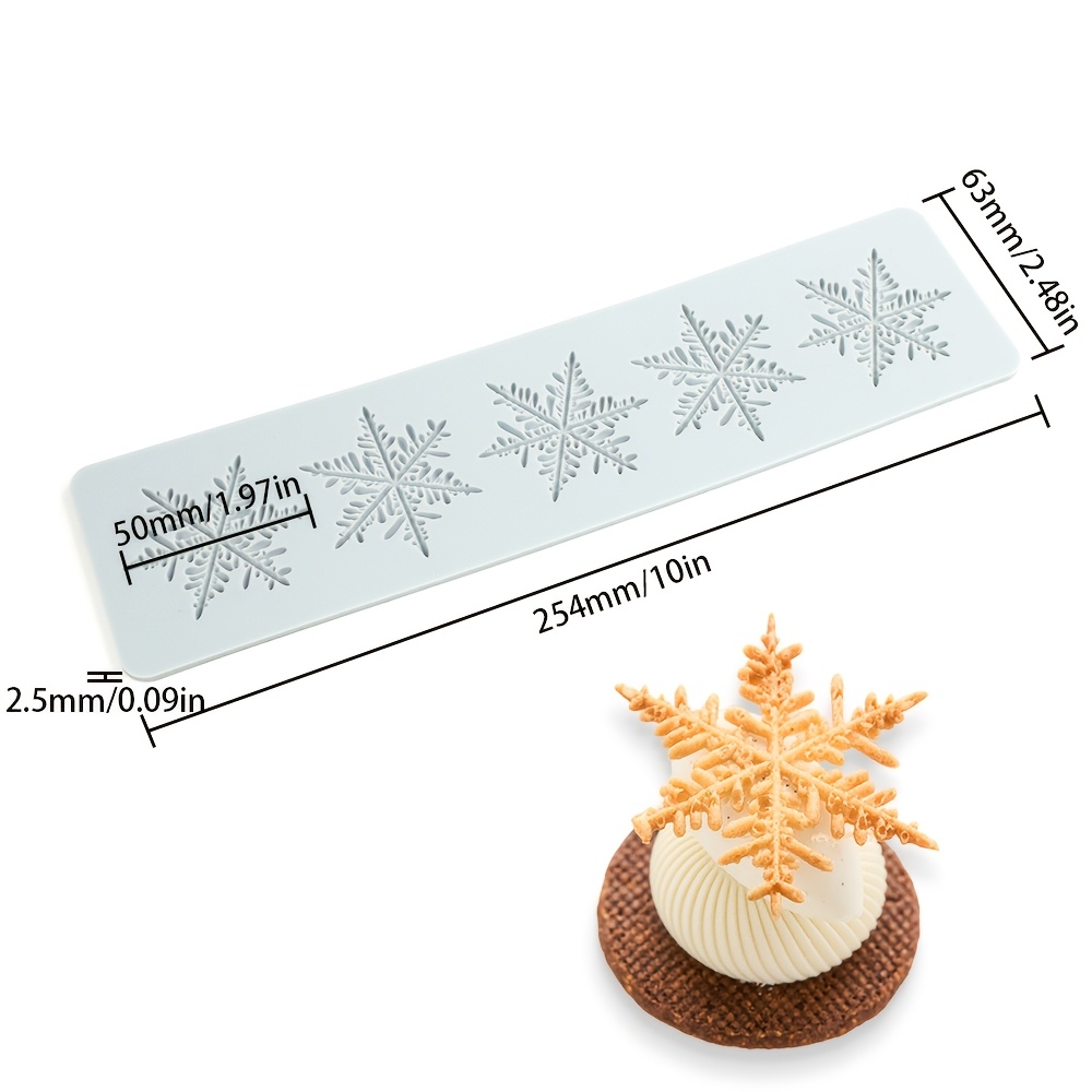 TEMU Moule en silicone pour tapis en dentelle de neige à 5 maillons, matériau de qualité alimentaire aux hautes températures, démoulage facile et