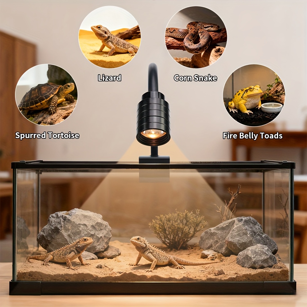 Aquarium USB Light, Reptile Tank Additions, 360° Adjustable, Three-Color Mode Clip-On Fish Tank Light, with Both Spotlight And Amphibian Lighting Functions, No Heating Effect, Without Battery