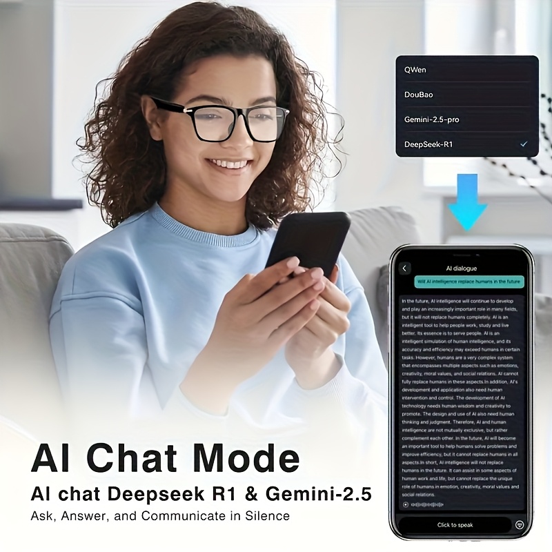 AI smart translation glasses with real-time language translator and Bluetooth audio speakers