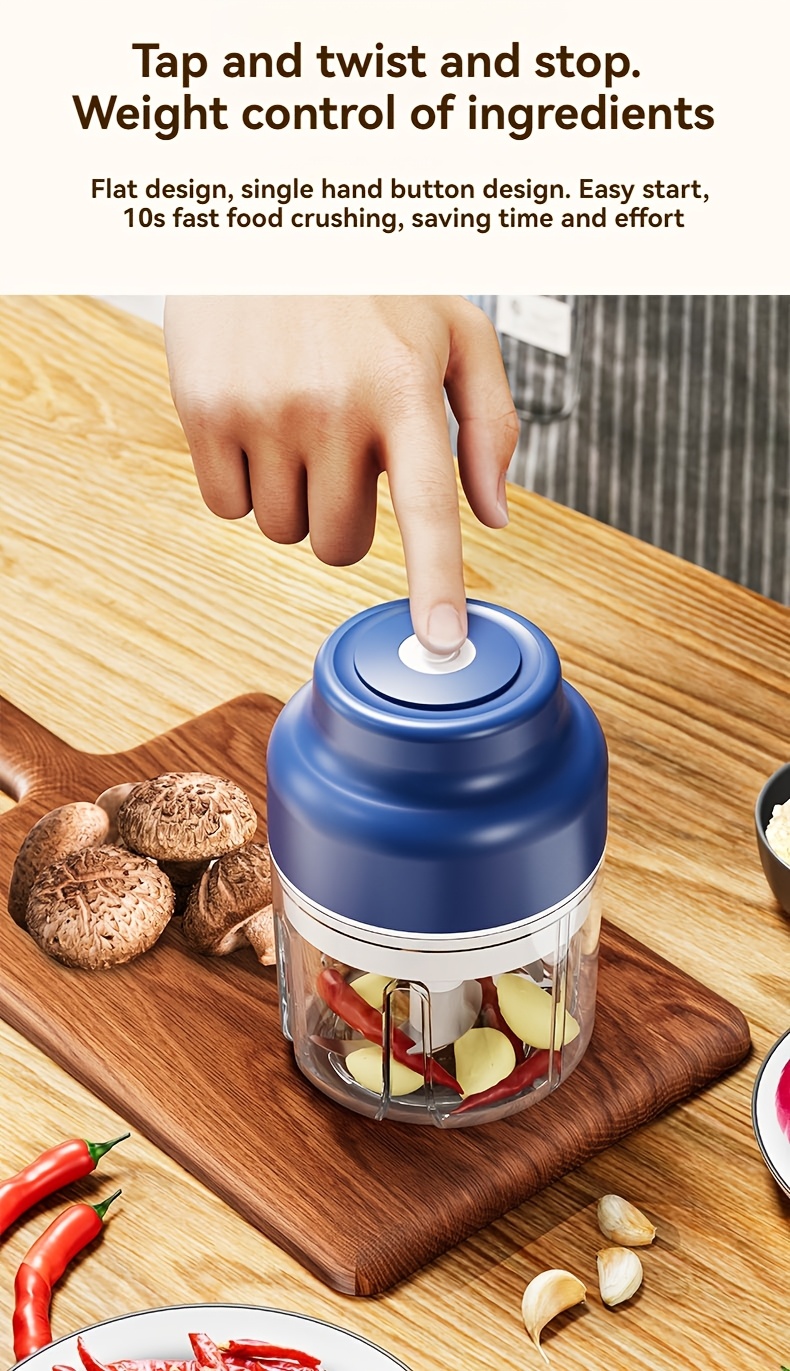   320ml six leaf electric garlic mincing device wireless mini garlic press automatic stirring garlic peeler kitchen garlic puller and supplementary food machine Product details 1