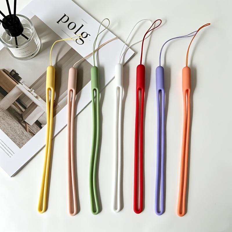 TEMU 7pcs Soft Silicone Phone Lanyards Optional Universal Convenient Durable Wrist Straps For Phone Case Keys Water Bottle Camera Washable Durable