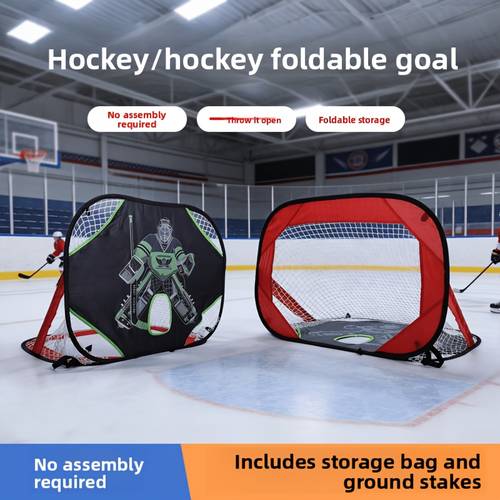portable folding ice hockey goal dual use hockey shooting training net ice hockey practice no installation required