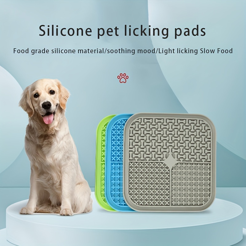 

1pc Slow Feeder Dog Food Mat, Silicone Dog Licking Mat With Suction Cups, Easy To Clean Interactive Dog Feeding Mat