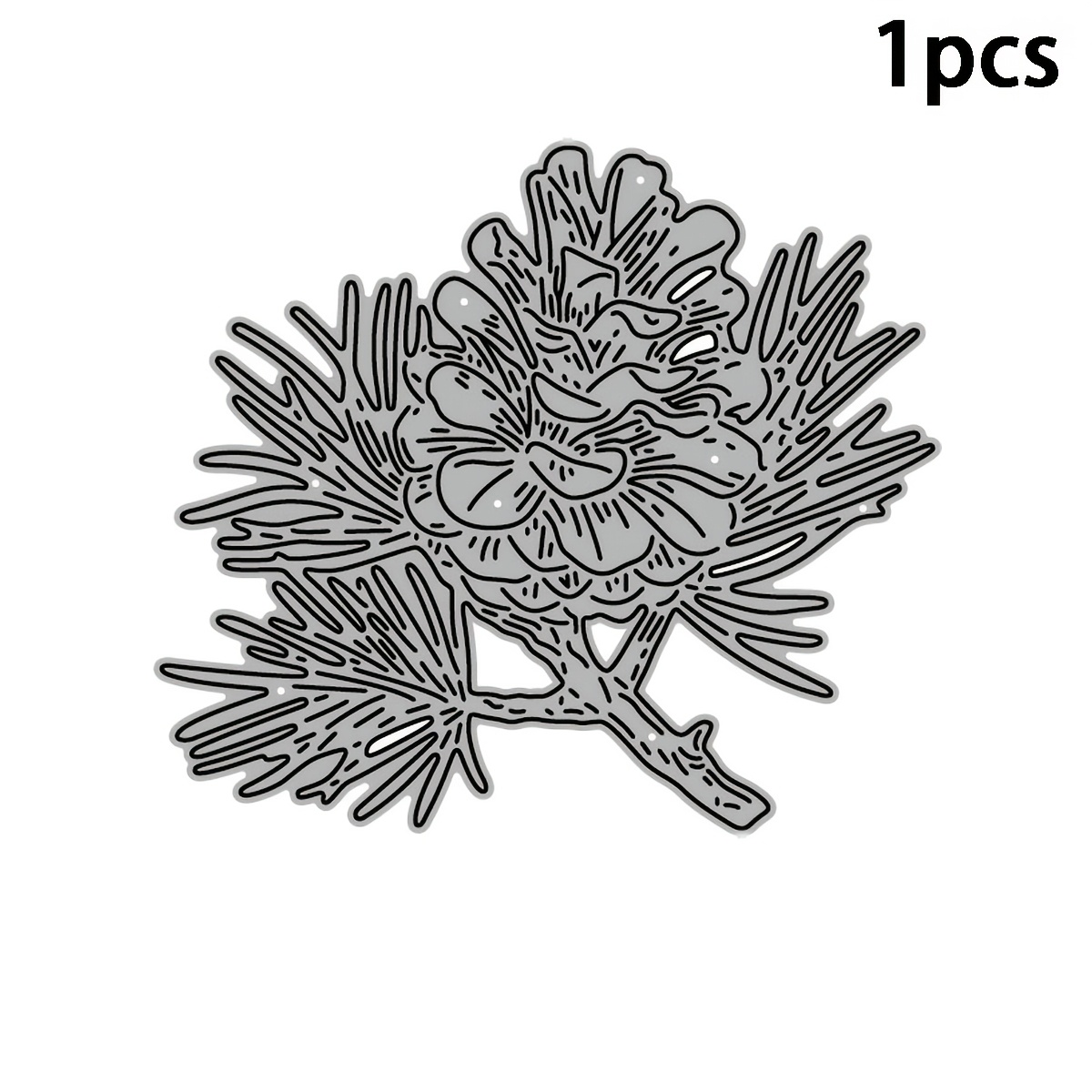 TEMU 2026 New Original Retro Winter Christmas Pine Cone Metal Cutting Mold Diy Photo Album Greeting Decoration Holiday Blessing Handle Craft