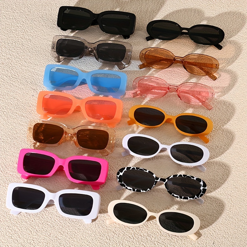 

14pcs Retro Plastic Frames Glasses For Women Men For Outdoor Decoration, Beach Travel, Vacation Party