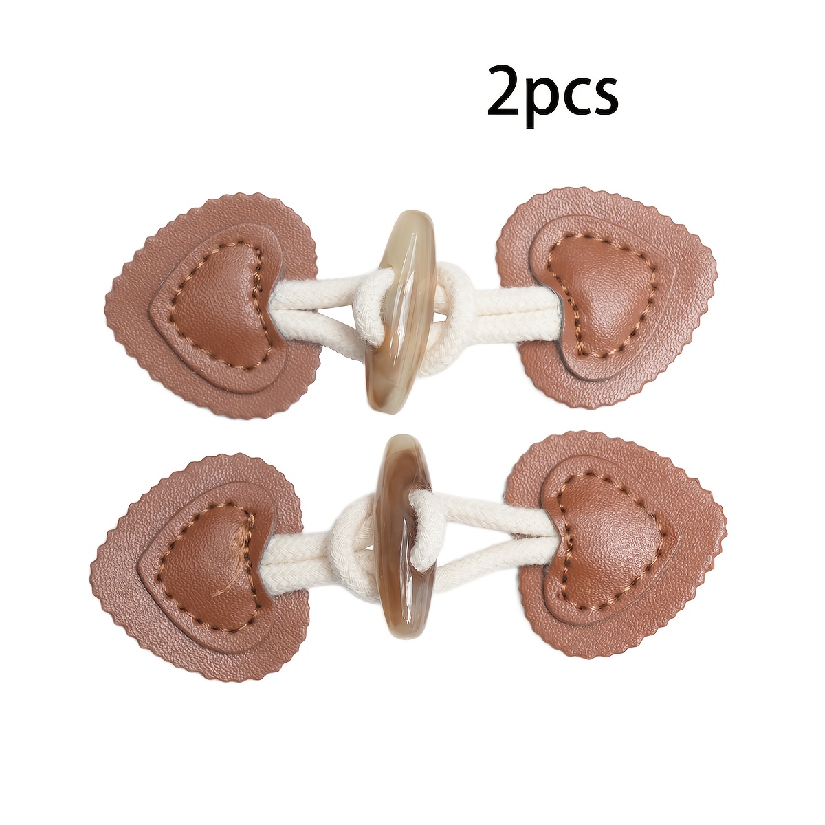 Pair Of 2 Brown Mother-of-pearl Snap Buttons, 3.3*3.4cm, For Coats, Windbreakers, Cardigans, And Tweed Jackets