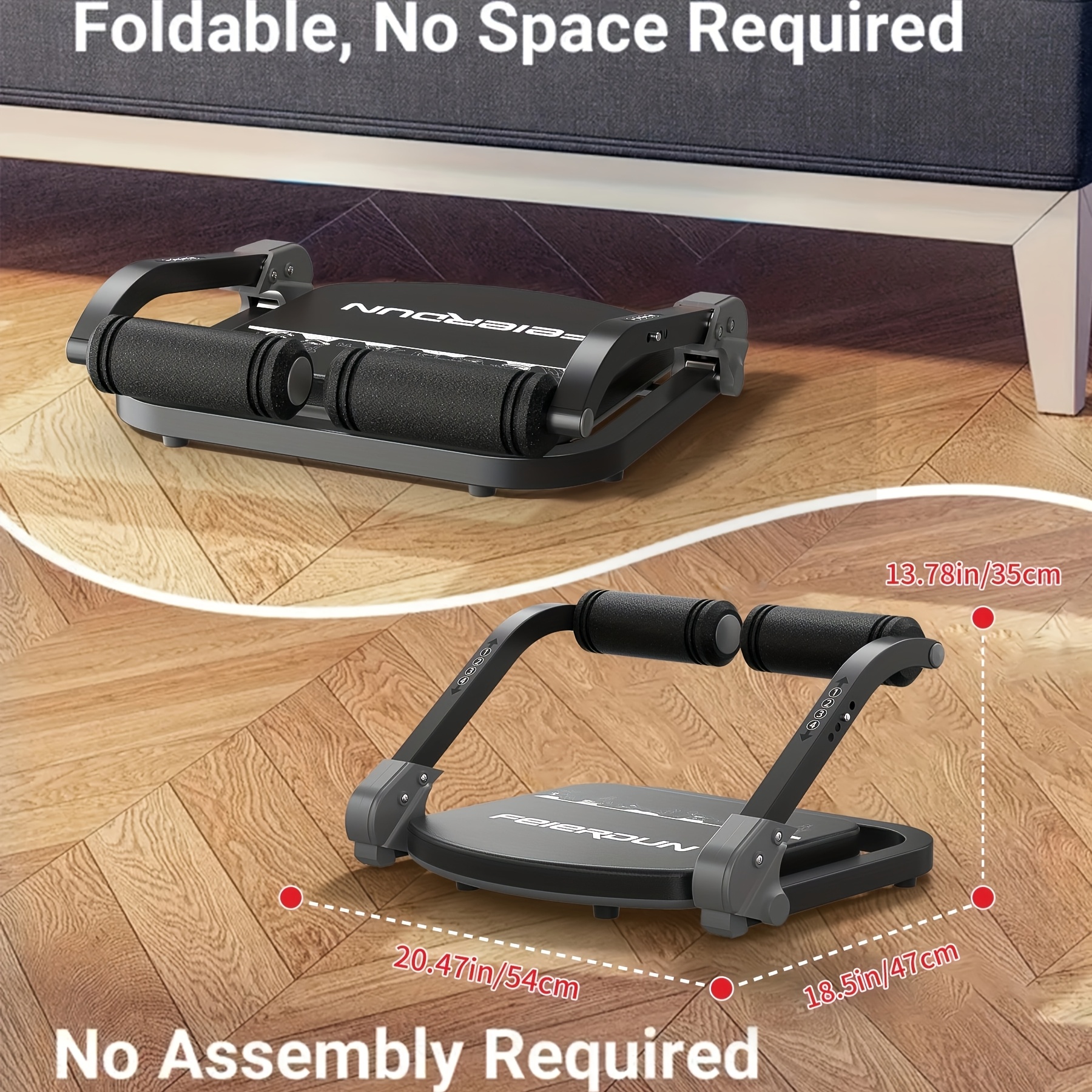 SRIFY Multi-Functional Ab Trainer Machine | Adjustable Resistance Levels for Core Workouts & Strength Training | Compact Design for Home Use | Durable Iron Frame with Comfort Grip Handles | Non-Electric, Ideal for Muscle Toning | Sleek Gray/Black with Red Accents, Gym Accessories, YOSUDA