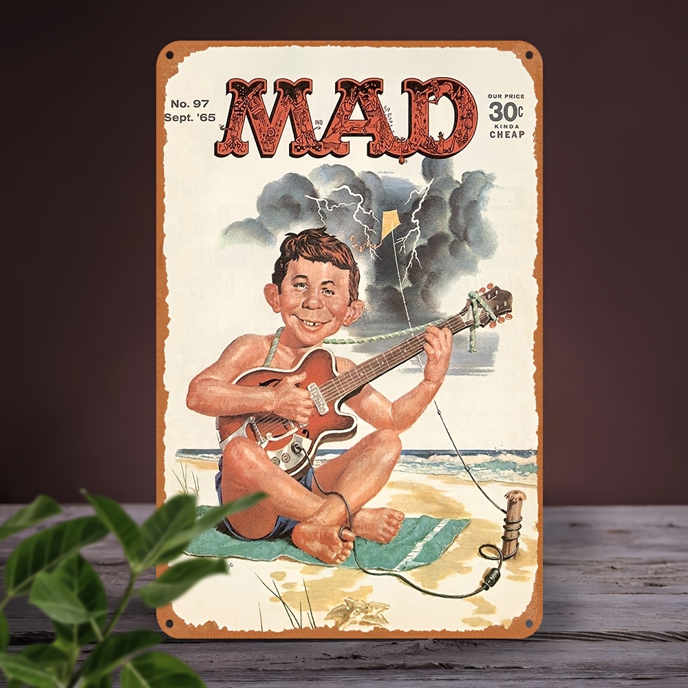 TEMU 2d Flat, 12x8inch Wall Panel - Vintage Retro Comic Art Sign Suitable For Garage, Cave, Home Office Decor - Collectible Decoration For Holidays,