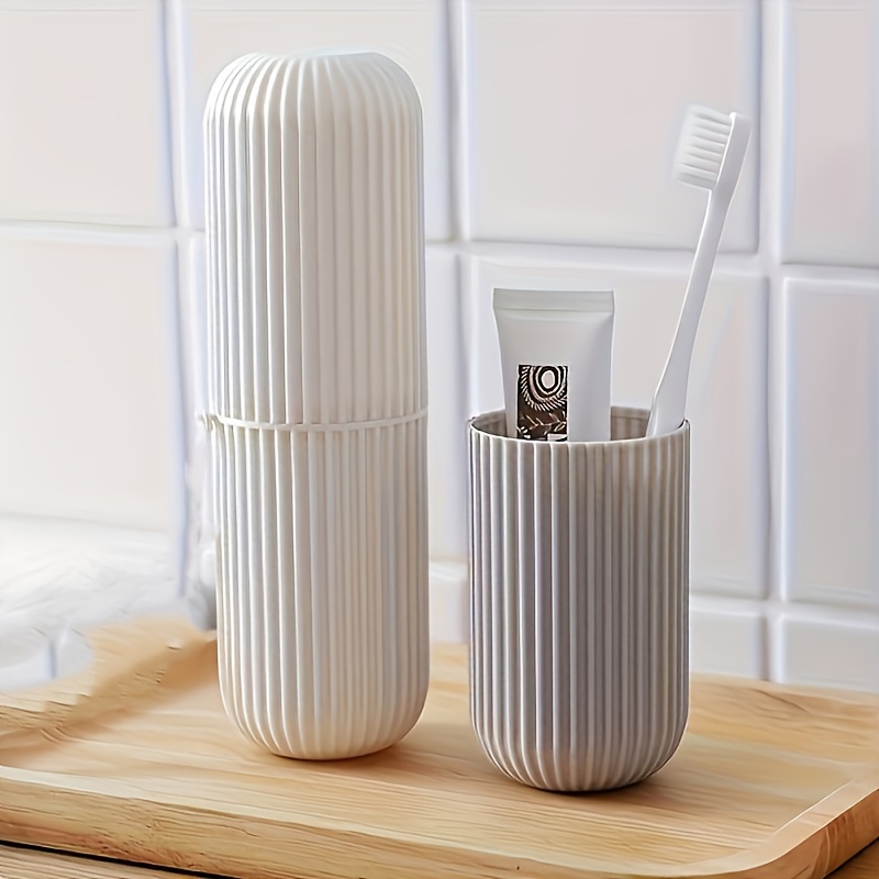 Vertical Stripe Toothbrush Holder Case Portable Travel Temu