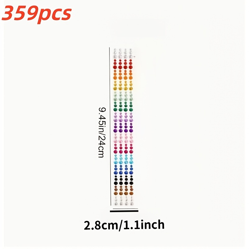 TEMU 359pcs 15 Colors 3d Self-adhesive Rhinestone Stickers - Round Shiny Gemstone Patches For Face, Body, And Nail Art - Ideal For Stage, Concert,
