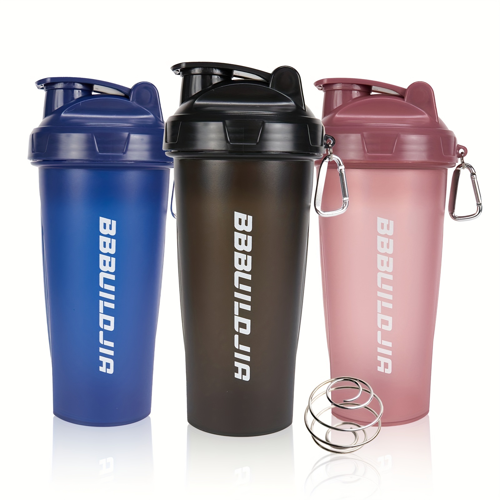 

3 Pack- 24 Oz Protein Shaker Bottles For Protein Mixes, Pre-workout Shaker Cups For Protein Shakes, Protein Mixer, Shakers For Protein Shakes, Dishwasher Safe & Bpa Free, White/black/pink