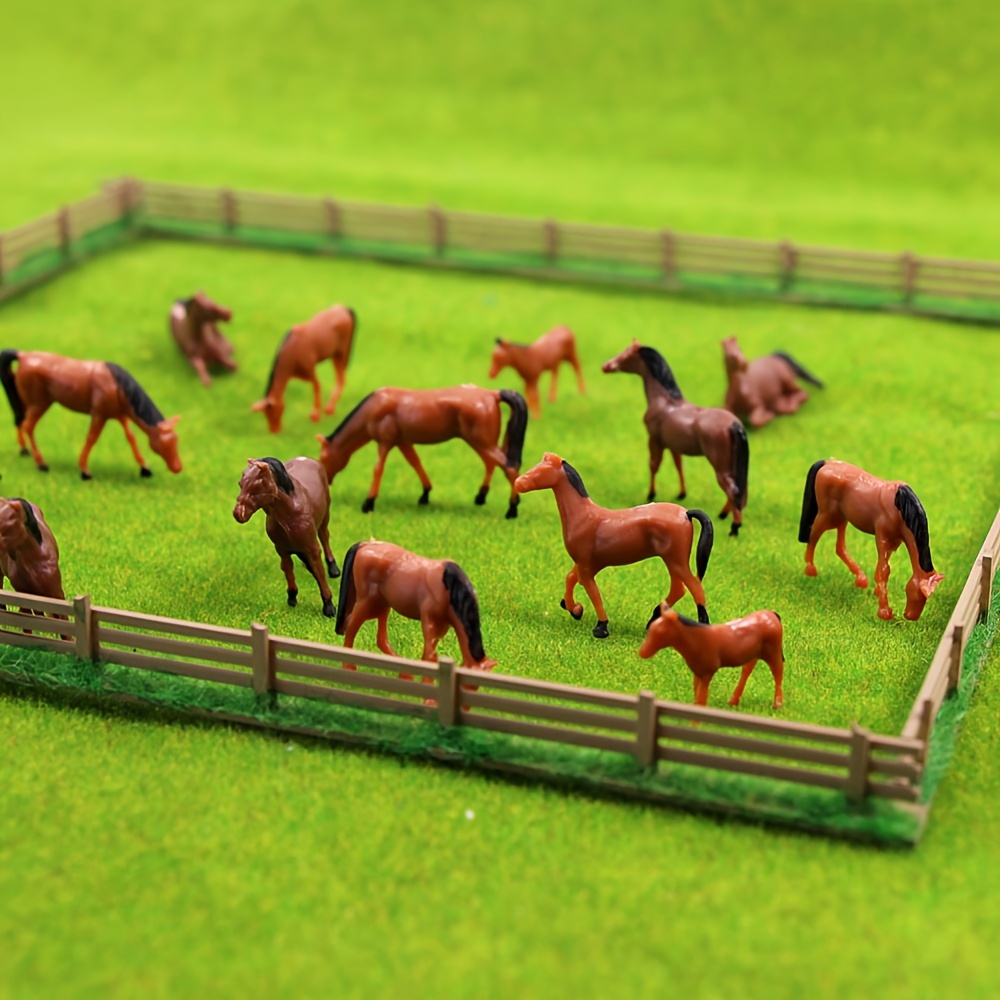 

10-pack 1/87 Scale Model Animals, White & Black Cows And Horses, Miniature Figures, Handmade Abs Resin, For Model Train Scenery, Adult Hobby Collectibles