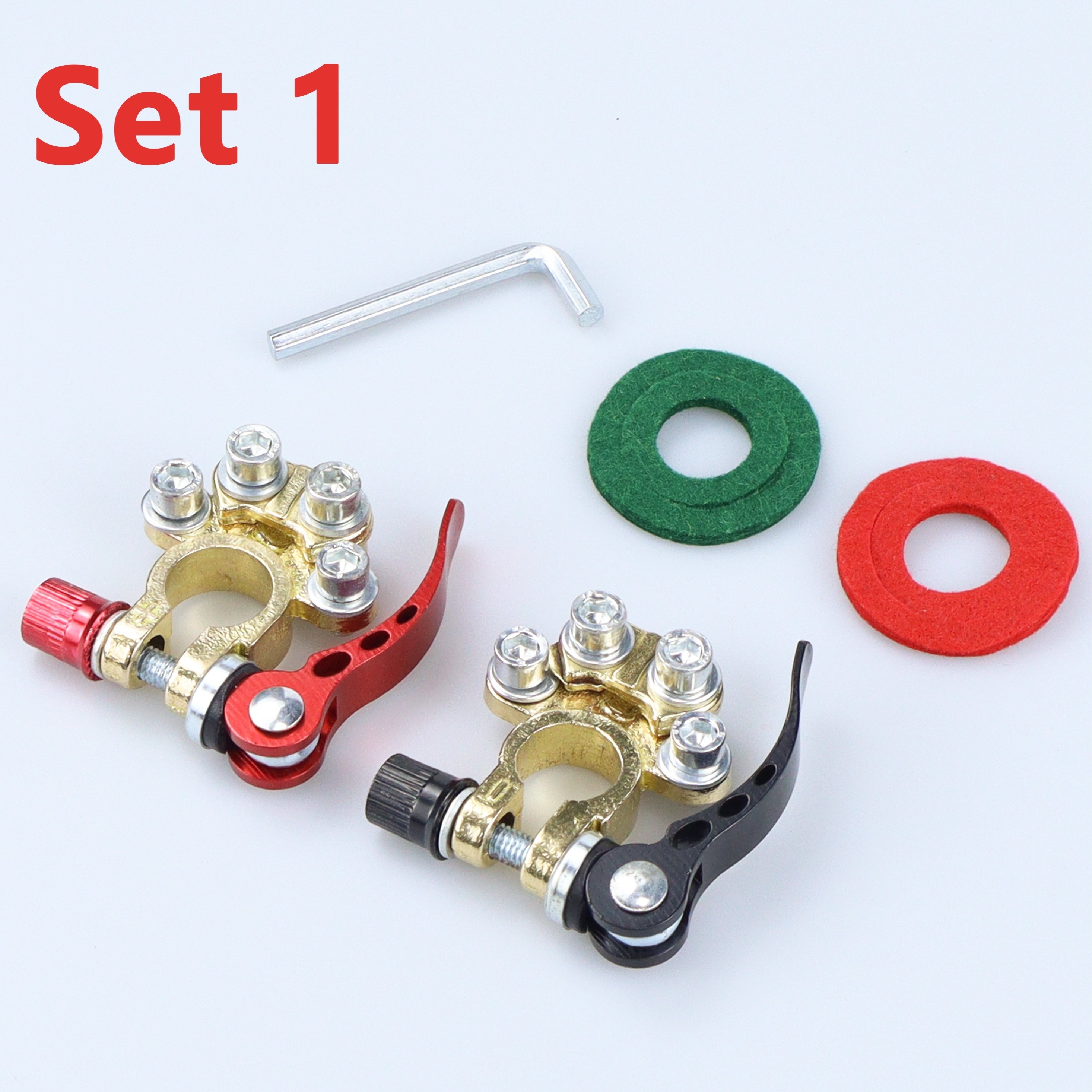 TEMU Quick-release Car Battery Terminal Connectors, 24v/12v Power Plug Posts, Durable Zinc Alloy, - 1 Pair