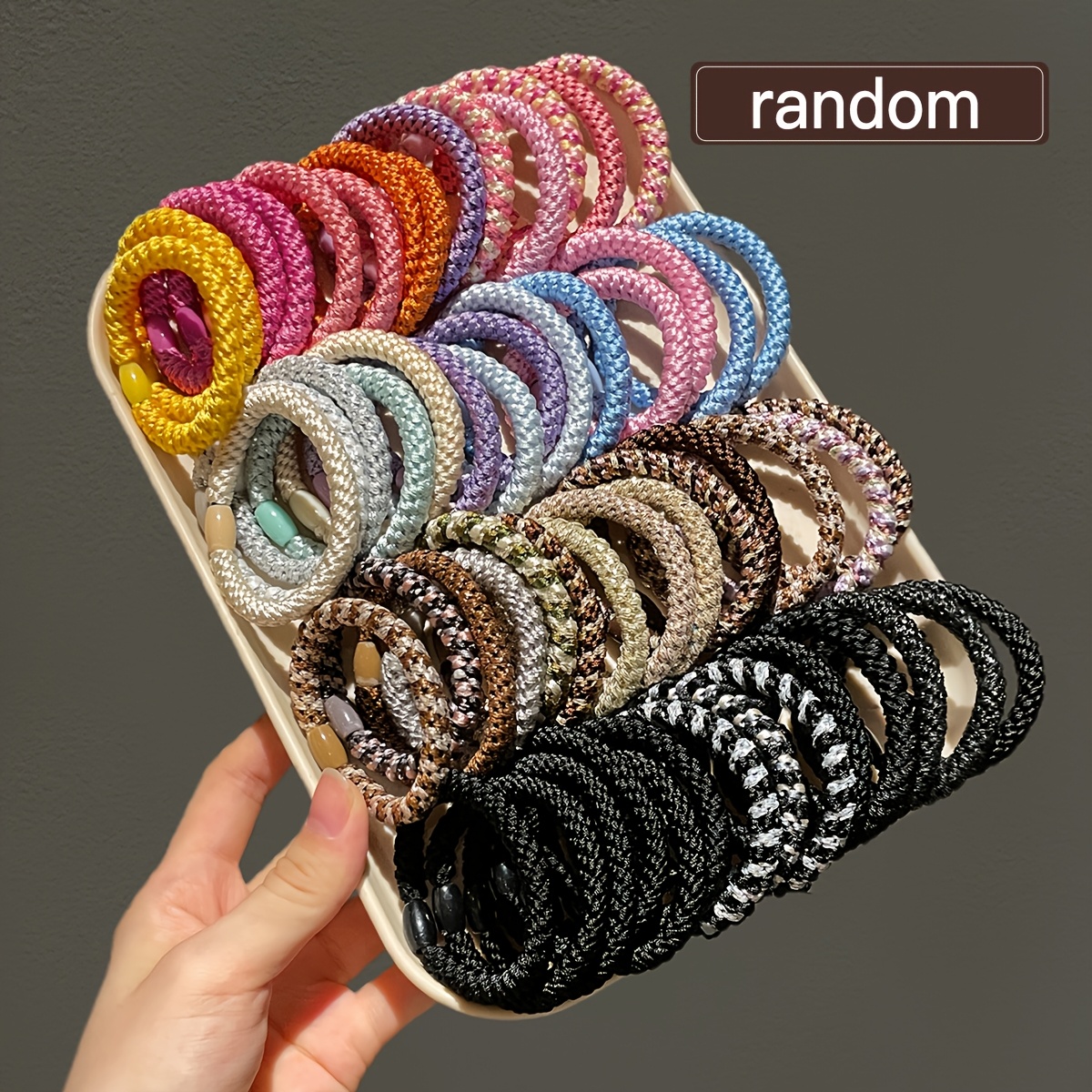 3/12/18pcs Random Style Women's Hair Ties, Multiple Colours