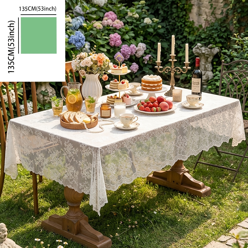 TEMU 1pc Retro Lace Embossed Tablecloth